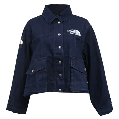 The North Face 1998 Embroidered Denim Jacket In Blue Cotton Denim In Blue