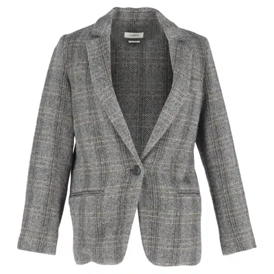 Isabel Marant Etoile Charly Herringbone Blazer In Grey Wool In Grey