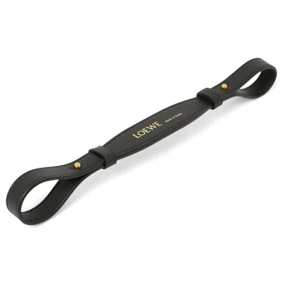 Loewe Womens Black Brand-foiled Leather Bag Strap In Black