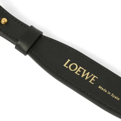 Loewe Womens Black Brand-foiled Leather Bag Strap In Black