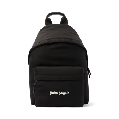 Palm Angels Men's Cordura Classic Logo Backpack In Black/white