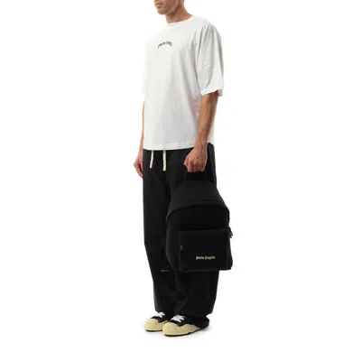 Palm Angels Men's Cordura Classic Logo Backpack In Black/white