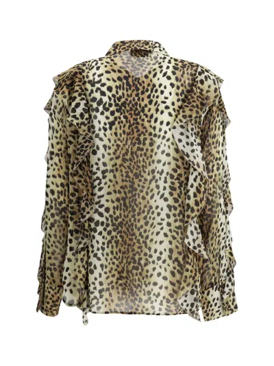Blumarine Printed Georgette Shirt In Multicolour