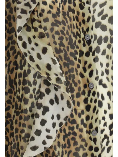 Blumarine Printed Georgette Shirt In Multicolour