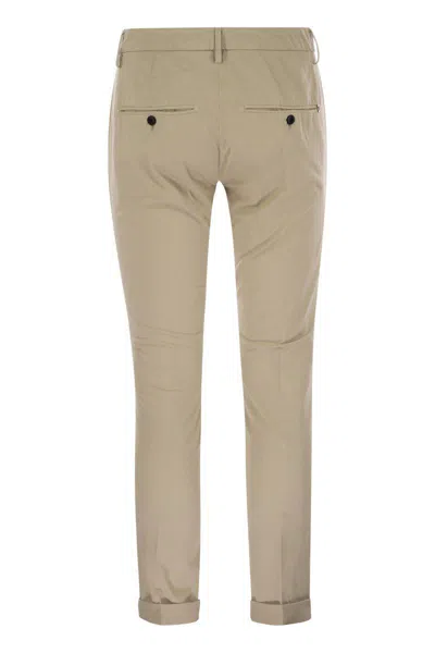 Dondup Gaubert Slim Fit Gabardine Trousers In Light Beige