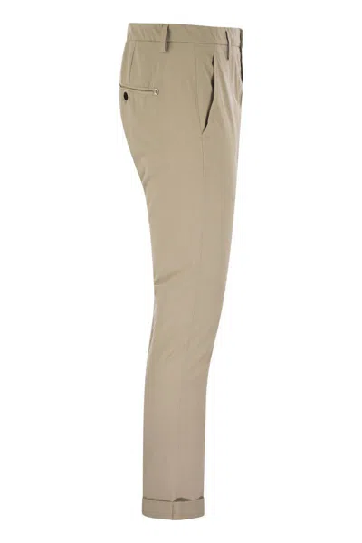 Dondup Gaubert Slim Fit Gabardine Trousers In Light Beige