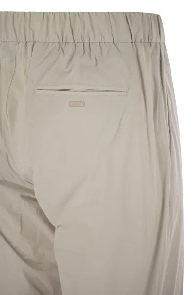 Herno Suede Effect Resort Trousers In Brown