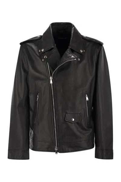 Dondup Leather Jacket In Black