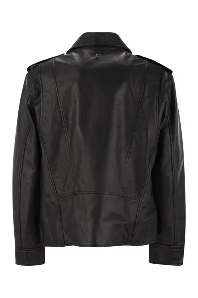 Dondup Leather Jacket In Black