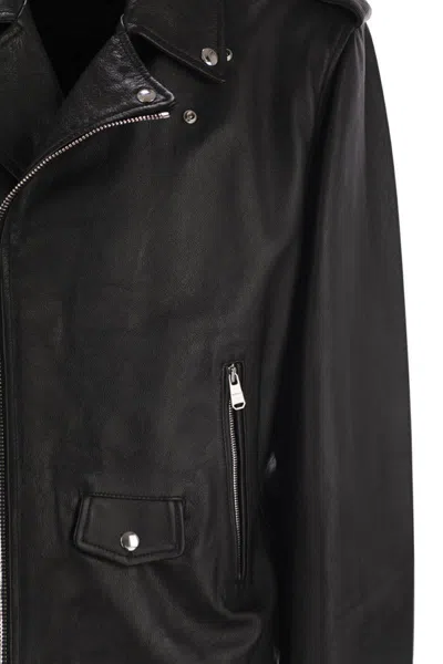 Dondup Leather Jacket In Black