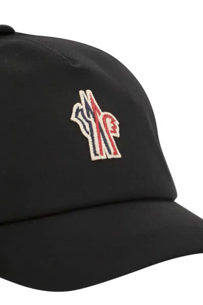 Shop Moncler Grenoble Cotton Gabardine Baseball Cap In Black