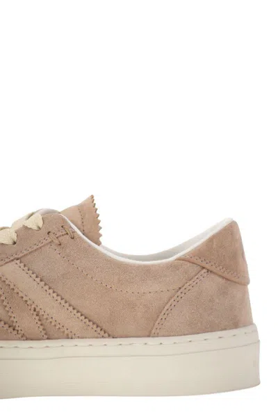Moncler Monaco 2 Low-cut Casual Shoes In Pink