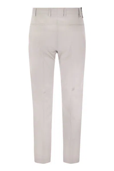 Pt Torino Dieci - Stretch Virgin Wool Trousers In Ice