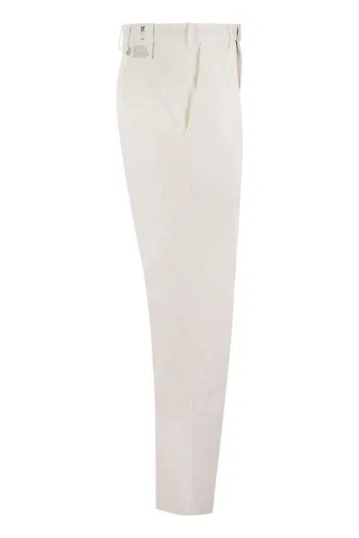 Pt Torino Rebel Stretch Cotton Trousers In White