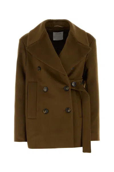 Sportmax Brown Wool Short Coat In Brown