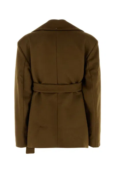 Sportmax Brown Wool Short Coat In Brown