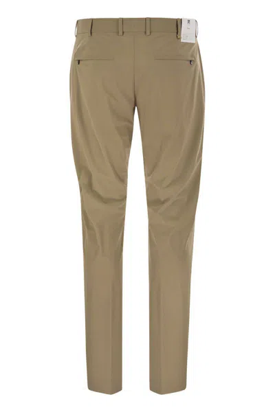 Pt Torino Epsilon Trousers In Technical Fabric In Brown