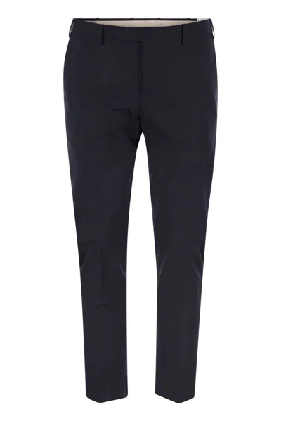 Pt Torino Blue Virgin Wool And Cashmere Trouser In Blue