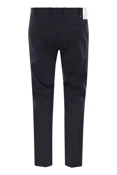 Pt Torino Blue Virgin Wool And Cashmere Trouser In Blue