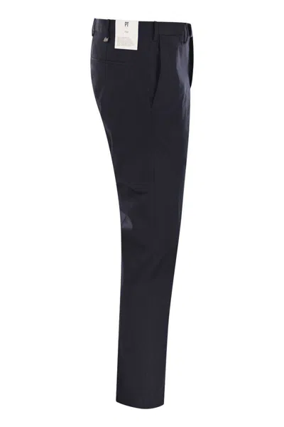 Pt Torino Blue Virgin Wool And Cashmere Trouser In Blue