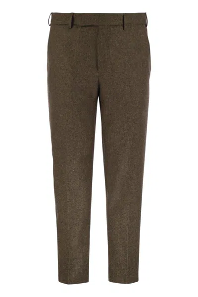 Pt Torino Biscuit Stretch Wool Blend Pant In Brown