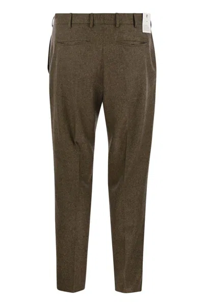 Pt Torino Biscuit Stretch Wool Blend Pant In Brown