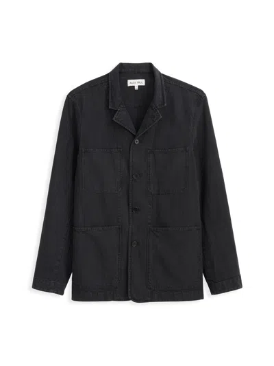 Alex Mill Arthur Work Jacket In Cotton Linen Twill In Washed Black