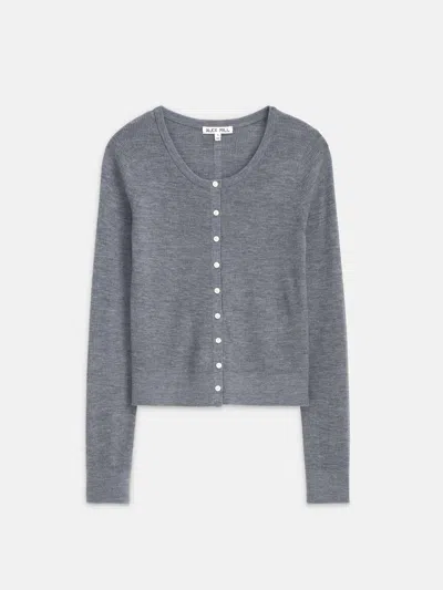 Alex Mill Ava Cardigan In Extrafine Merino Wool In Medium Heather Grey