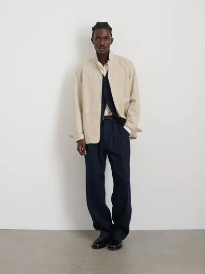 Alex Mill Arthur Work Jacket In Cotton Linen Twill In Flax Ivory