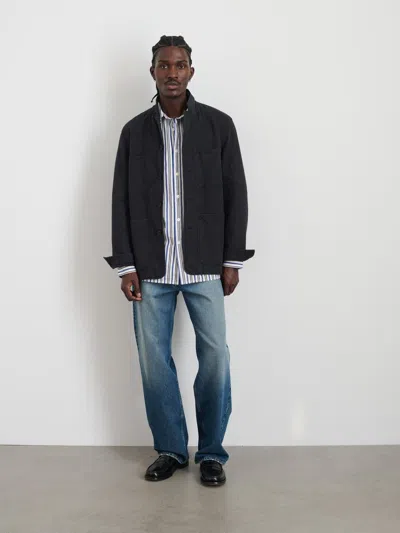 Alex Mill Arthur Work Jacket In Cotton Linen Twill In Washed Black