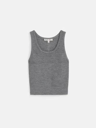 Alex Mill Ava Cropped Tank In Extrafine Merino Wool In Medium Heather Grey