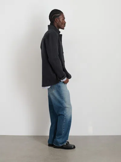 Alex Mill Arthur Work Jacket In Cotton Linen Twill In Washed Black