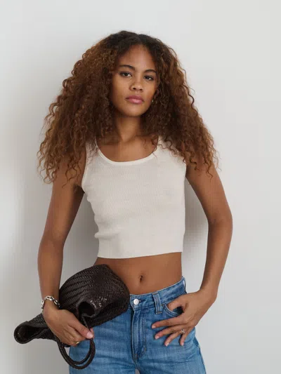 Alex Mill Ava Cropped Tank In Extrafine Merino Wool In Cream