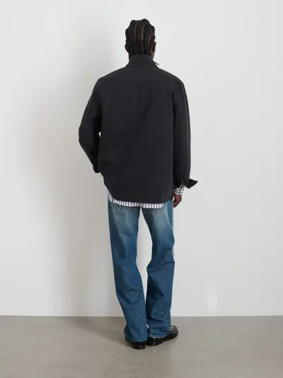 Alex Mill Arthur Work Jacket In Cotton Linen Twill In Washed Black