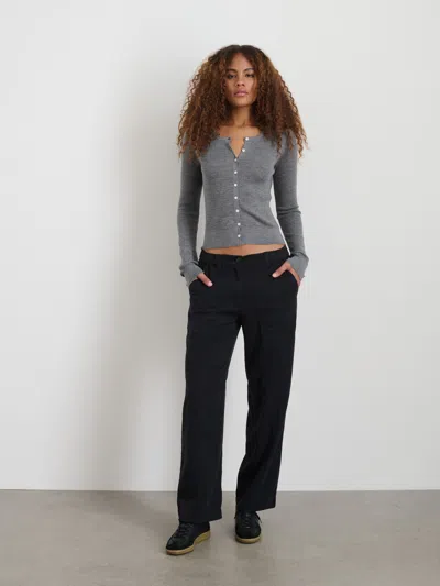 Alex Mill Ava Cardigan In Extrafine Merino Wool In Medium Heather Grey