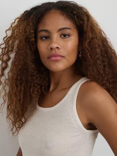 Alex Mill Ava Cropped Tank In Extrafine Merino Wool In Cream