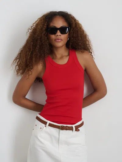 Alex Mill Everyday Rib Tank In Berry Red