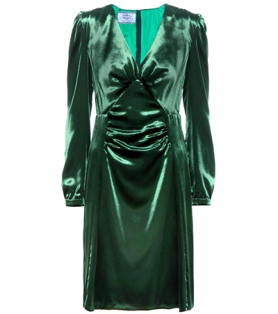 Prada Velvet Dress In Green