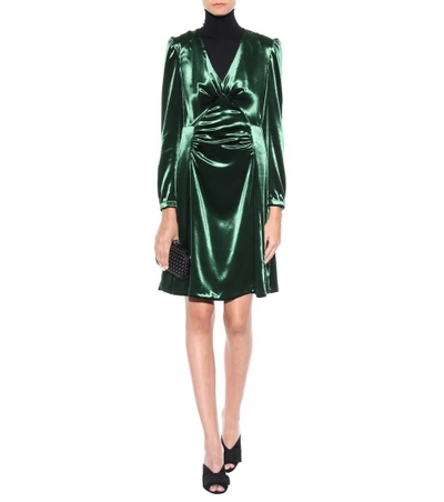 Shop Prada Velvet Dress In Green