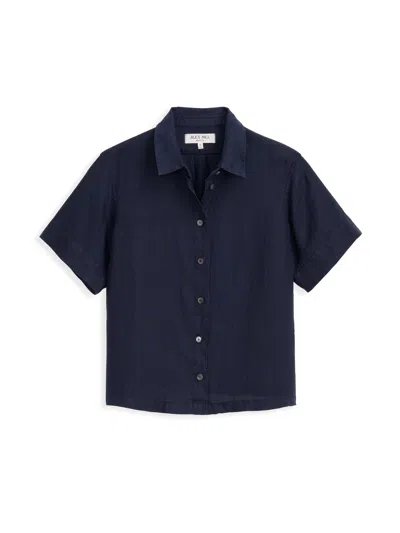 Alex Mill Maddie Shirt In Linen In Dark Navy