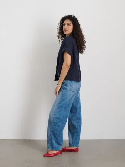 Alex Mill Maddie Shirt In Linen In Dark Navy