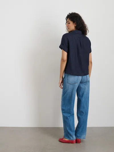 Alex Mill Maddie Shirt In Linen In Dark Navy