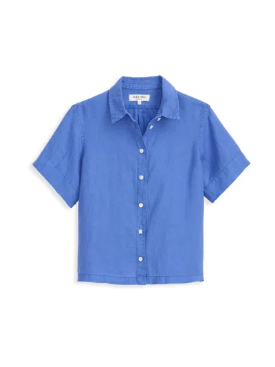Alex Mill Maddie Linen Button-up Shirt In Ultramarine