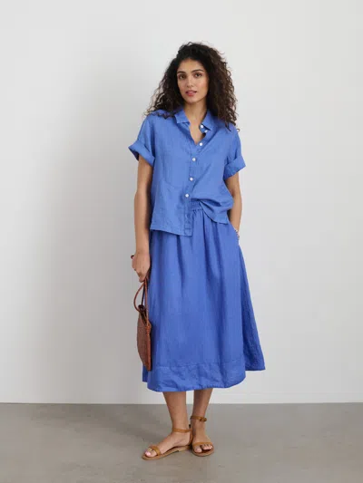 Alex Mill Maddie Linen Button-up Shirt In Ultramarine