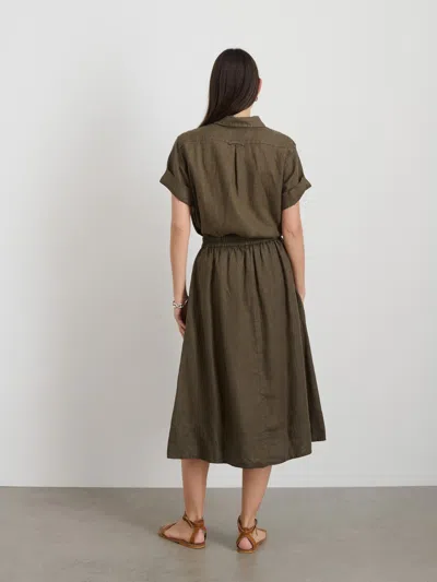 Alex Mill Maddie Skirt In Linen In Deep Moss