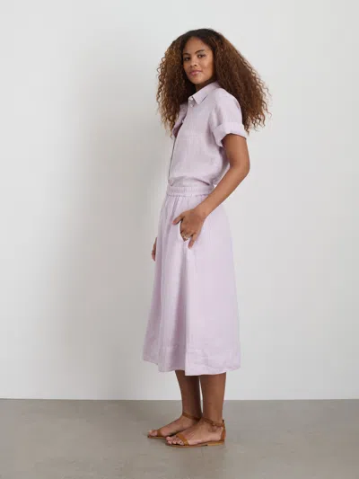 Alex Mill Maddie Skirt In Linen In Thistle