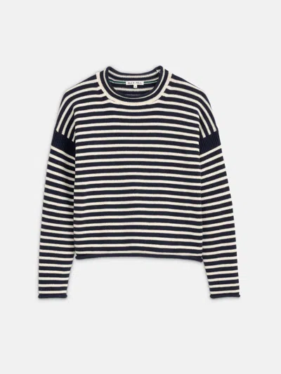 Alex Mill Mariner Striped Rollneck Sweater In Cotton In Navy/ivory