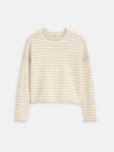Alex Mill Mariner Striped Rollneck Sweater In Cotton In Light Bone/ivory