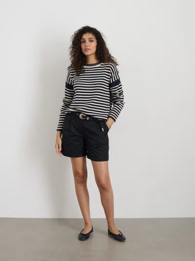 Alex Mill Mariner Striped Rollneck Sweater In Cotton In Navy/ivory