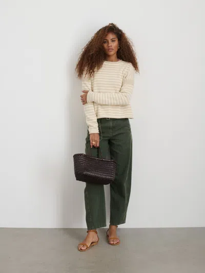 Alex Mill Mariner Striped Rollneck Sweater In Cotton In Light Bone/ivory